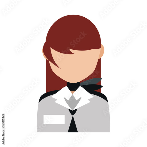 female stewardess airlines occupation professional flat style icon