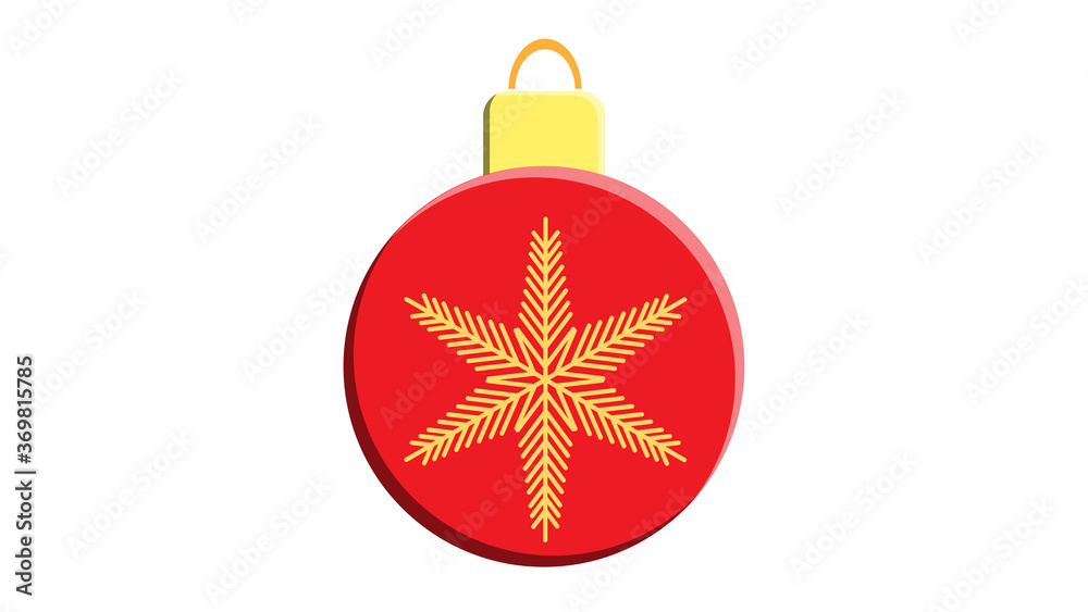 Red Christmas ball on gray, transparent and white background. New year toy decoration - stock vector Red Christmas ball on gray, transparent and white background. New year toy decoration - stock vector