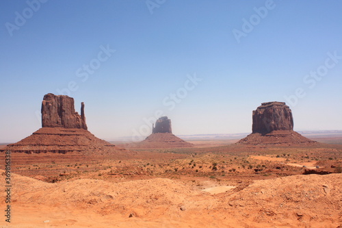 Close-up of the landscape of Monument valley  desert in Arizona  Navajo tribal park  America  USA.