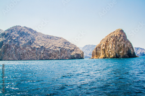 Fjords with beautiful rocks near Khasab, Musandam, Gulf of Oman