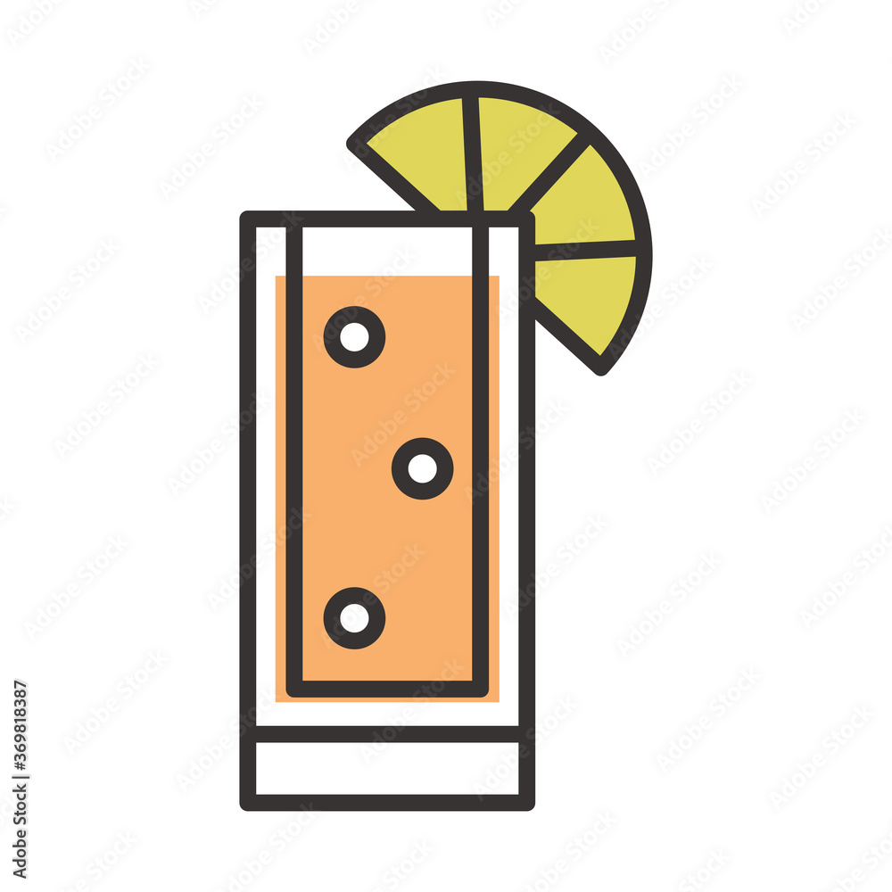 cocktail icon menu glass with lime drink liquor refreshing alcohol line and fill design cocktail icon menu glass with lime drink liquor refreshing alcohol line and fill design