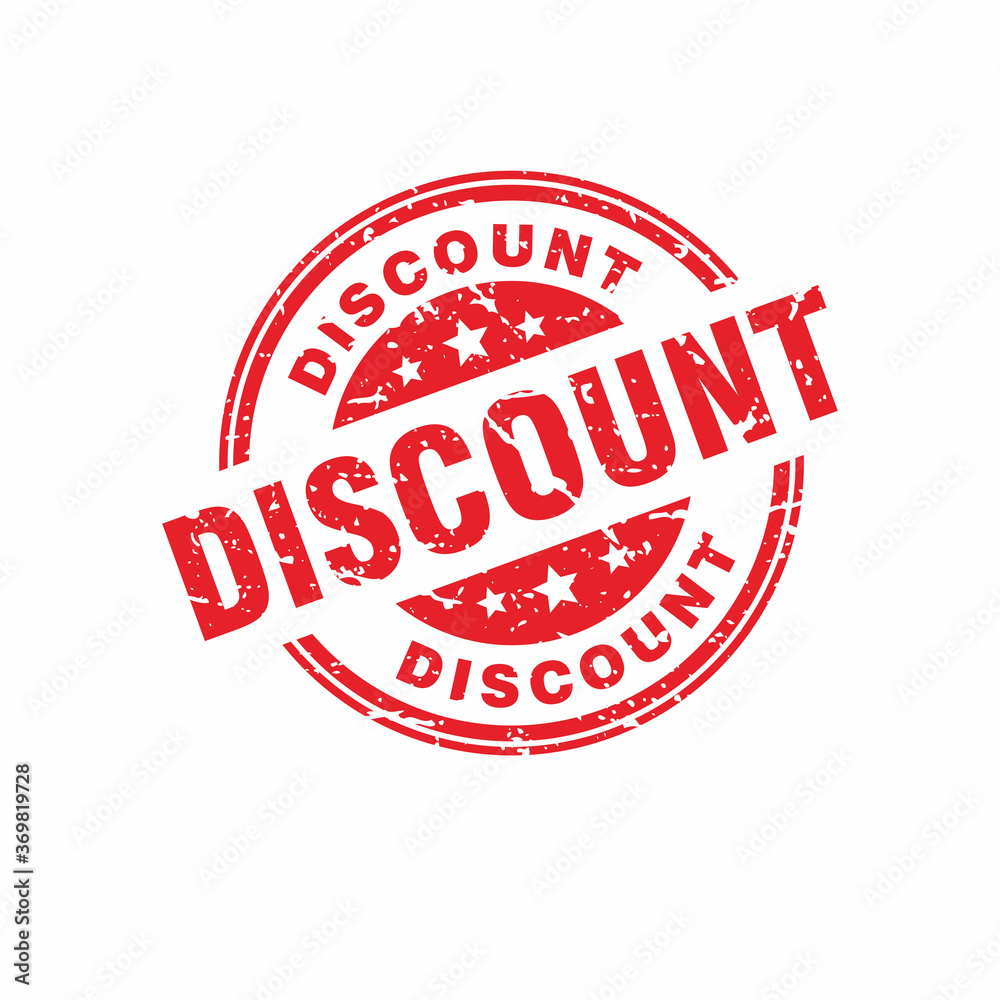 Abstract Red Grunge Discount Circle Rubber Stamps Sign Illustration Vector, Discount Text Seal, Mark, Label Design Template Abstract Red Grunge Discount Circle Rubber Stamps Sign Illustration Vector, Discount Text Seal, Mark, Label Design Template