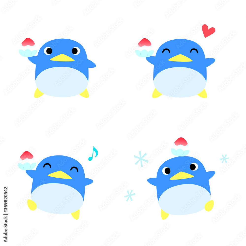 かき氷を持つペンギン かき氷を持つペンギン