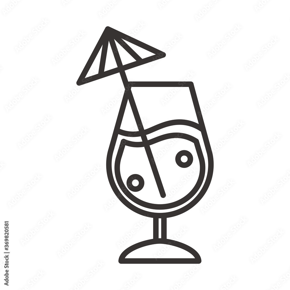 cocktail icon glass cup with umbrella drink liquor refreshing alcohol line style design cocktail icon glass cup with umbrella drink liquor refreshing alcohol line style design