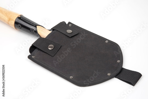 small shovel for tourism and earthworks on a white background
