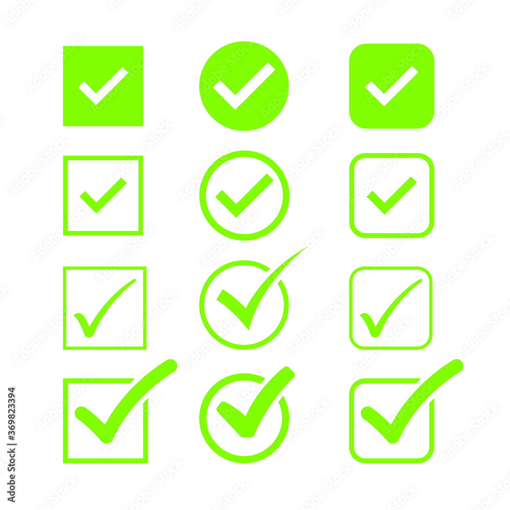 check symbol with box and circle -vector illustration check symbol with box and circle -vector illustration