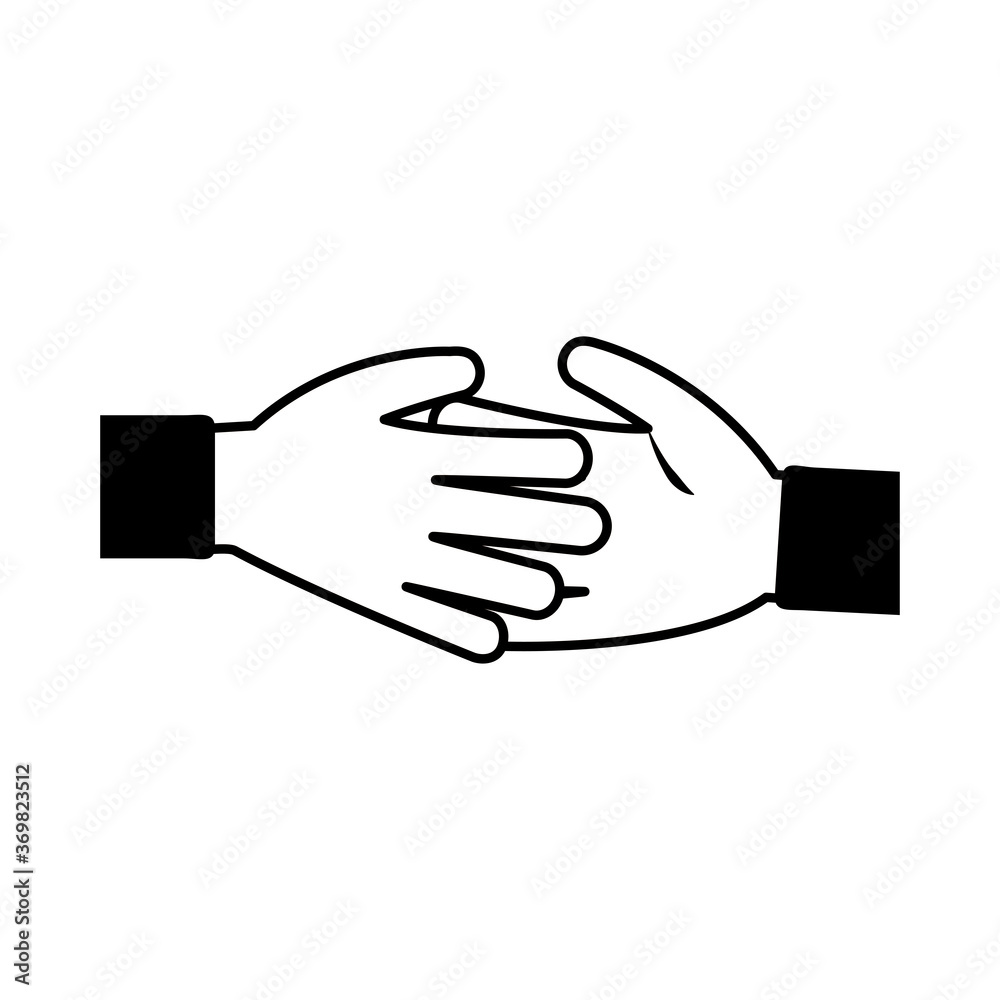 handshake gesture diverse people team linear style icon handshake gesture diverse people team linear style icon