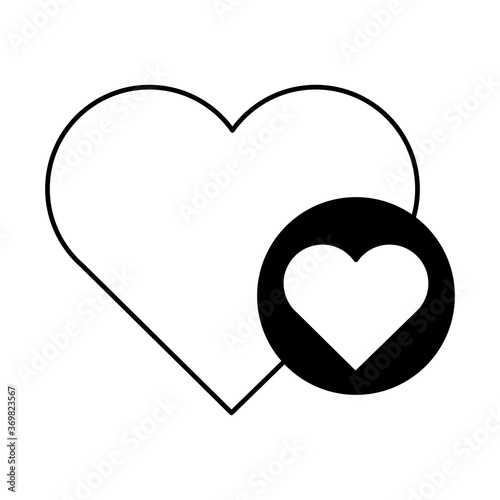 love heart like social media button romantic linear style icon
