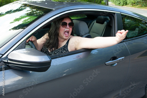 road rage woman photo