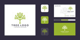 tree vector logo. tree features. this logo is decorative, modern, clean and simple. and business card