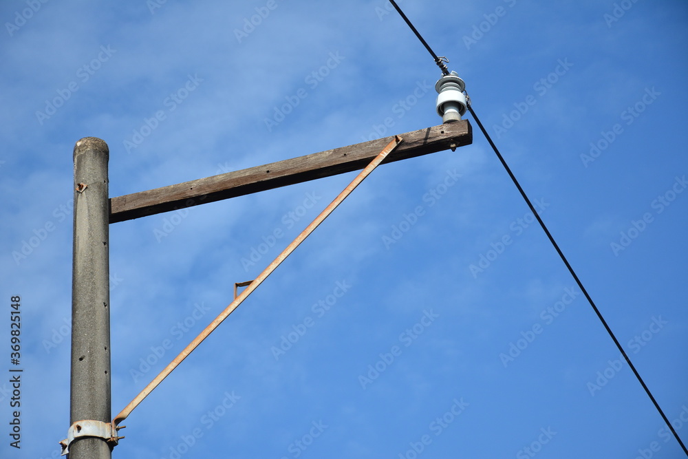 Electrical post with cable wire Electrical post with cable wire