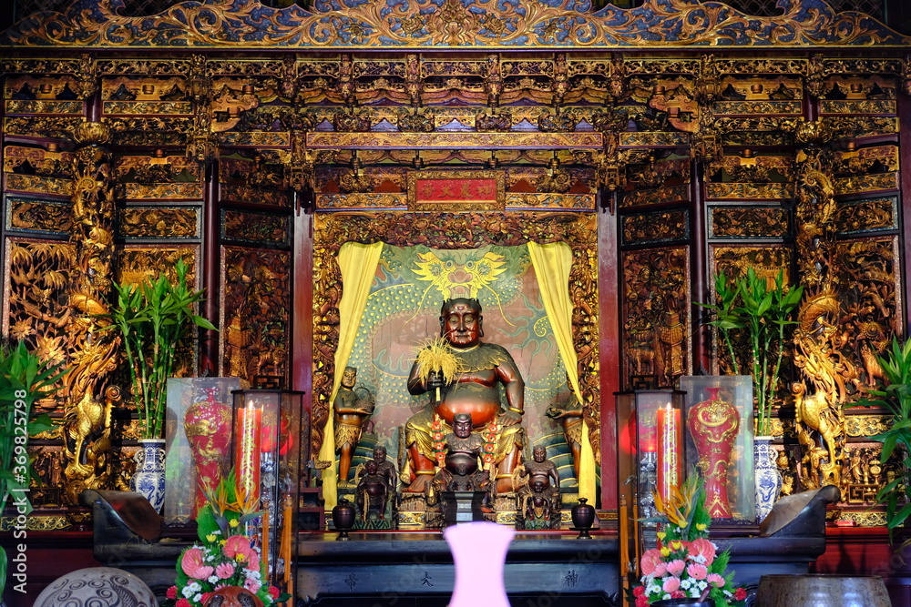Taipei Taiwan - Dalongdong Baoan Temple golden buddha sculpture