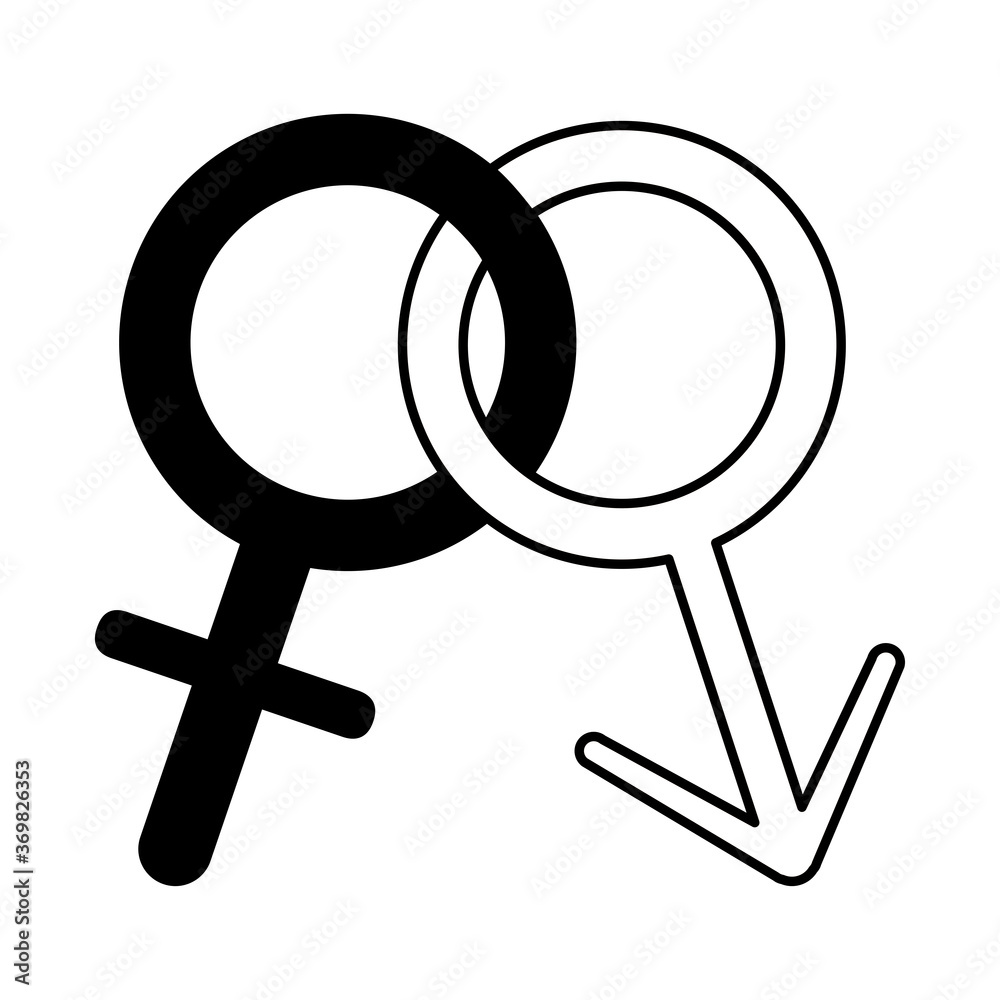 gender female and male sexuality sign linear style icon gender female and male sexuality sign linear style icon