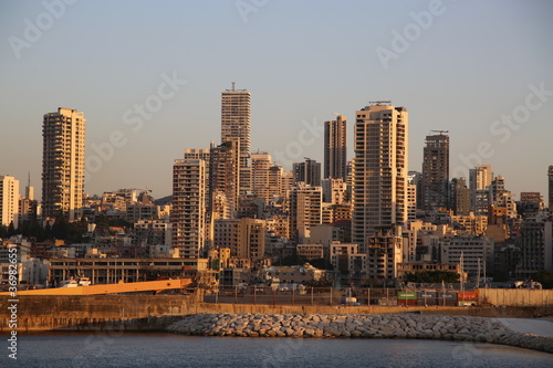 Beirut destruction after the tragic explosion happened in Port of Beirut on August 4, 2020: Beirut Downtown