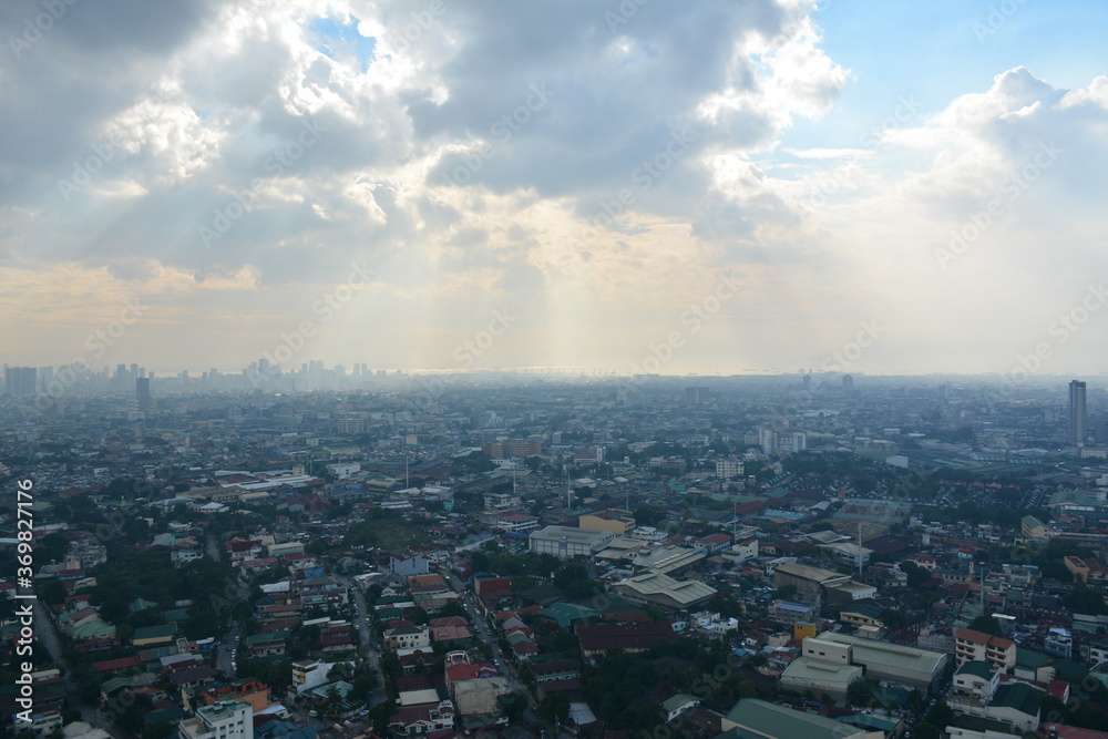 Quezon city overview during daytime afternoon in Philippines