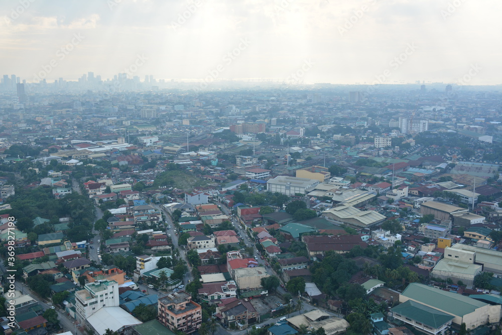 Quezon city overview during daytime afternoon in Philippines