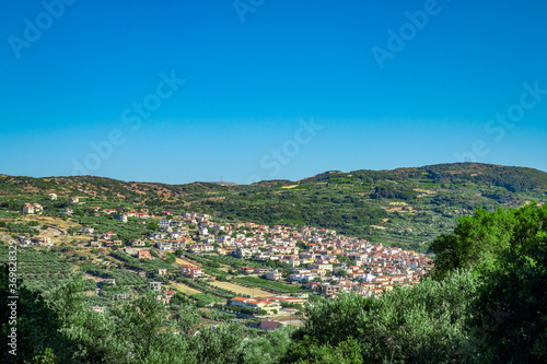 Archanes village, Crete, Greece. View from Fourni forest mountain.