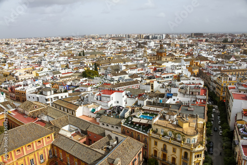 Scenery and sky viewed from the observatory of the Spanish cathedral during winter