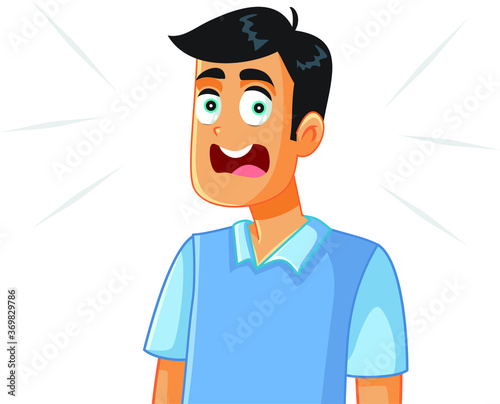 Scared Man Vector Cartoon Illustration
