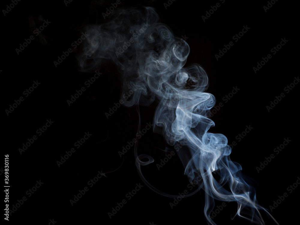 Obraz premium White fog or smoke on black background