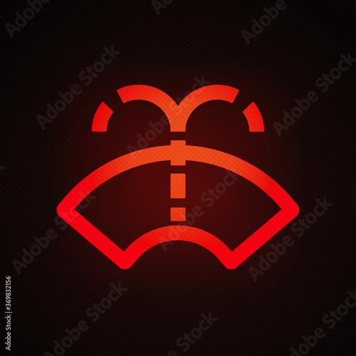 Low windshield washer fluid warning light vector illustration.