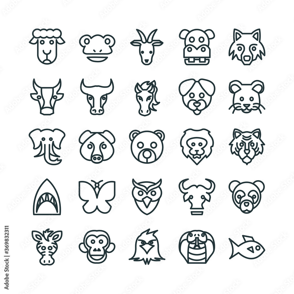 Zoo icon set vector line for website, mobile app, presentation, social media. Suitable for user interface and user experience.
