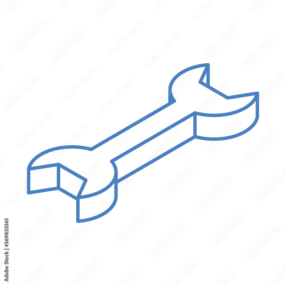 isometric construction repair wrench work tool and equipment linear style icon design isometric construction repair wrench work tool and equipment linear style icon design