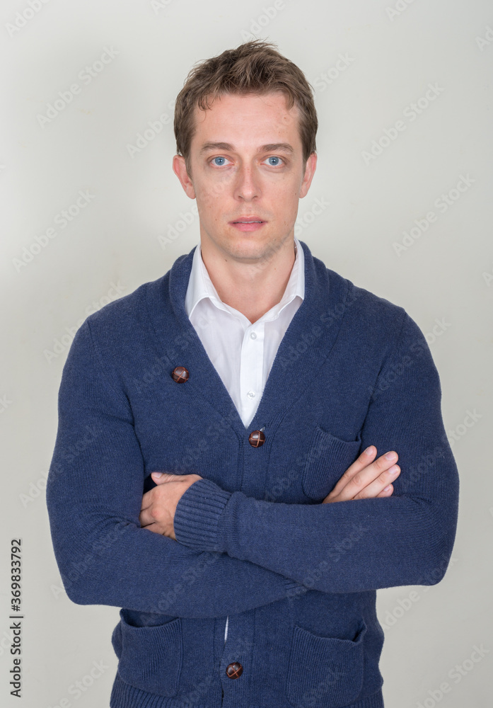 Portrait of handsome man against white background Portrait of handsome man against white background