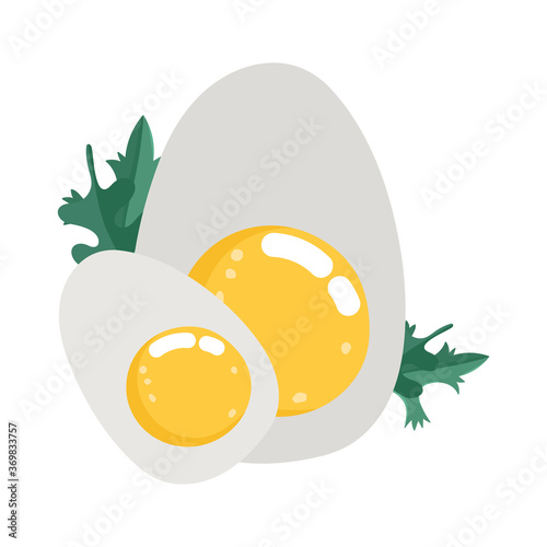 food ingredients menu fresh cartoon breakfast boiled eggs