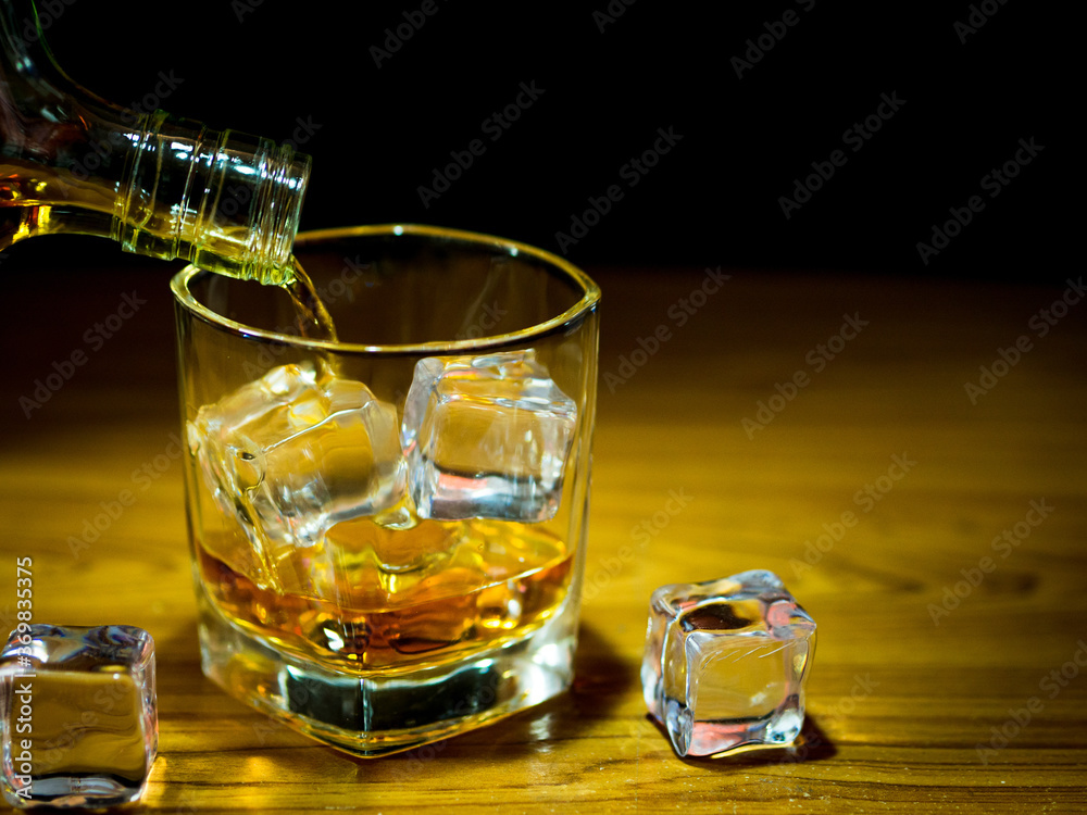 Low light photography whiskey and celebrate concept Low light photography whiskey and celebrate concept