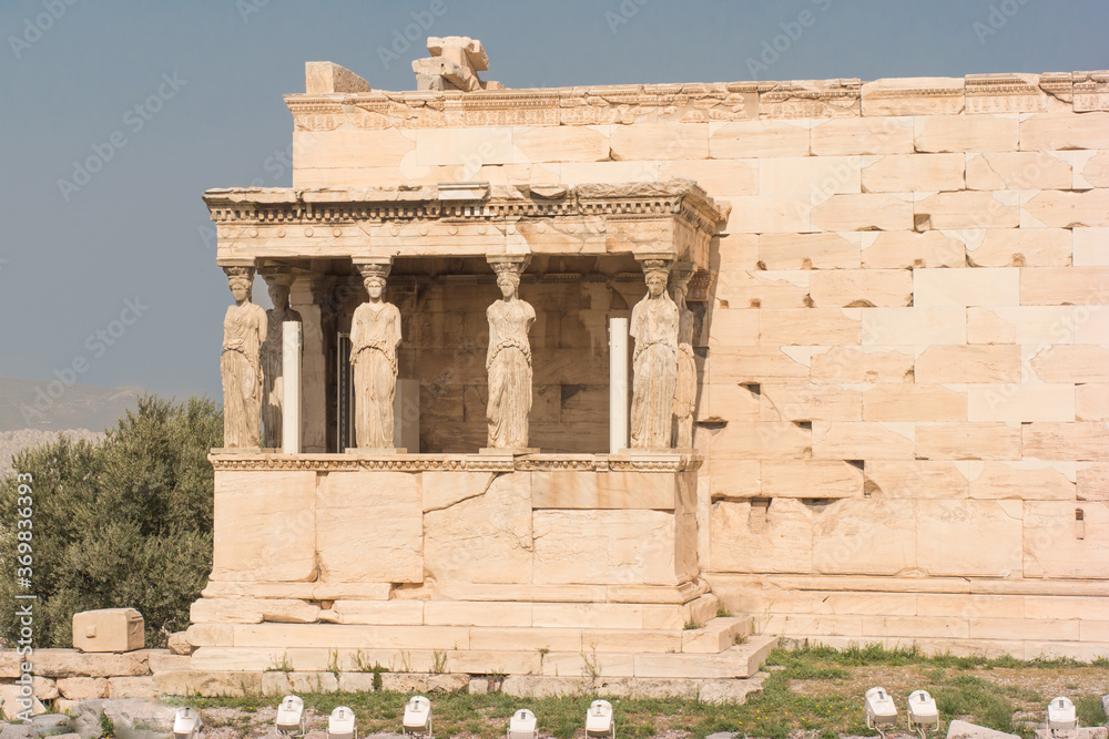 the Erechtheion in Athens at summer from close