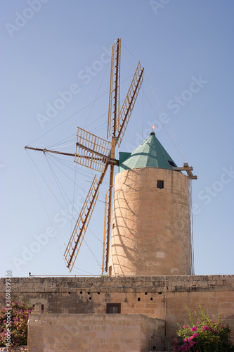 view of old windmill on the island of Gozo