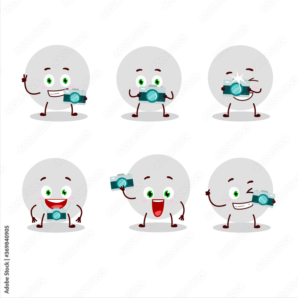 Photographer profession emoticon with volley ball cartoon character Photographer profession emoticon with volley ball cartoon character