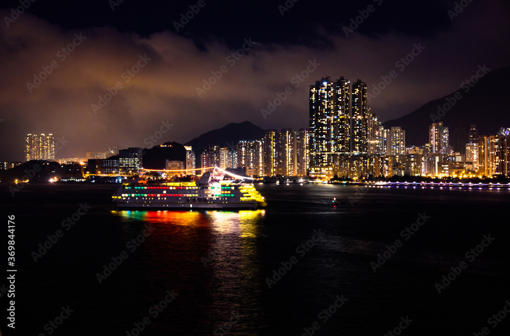 Hong Kong Victoria Harbour at night
