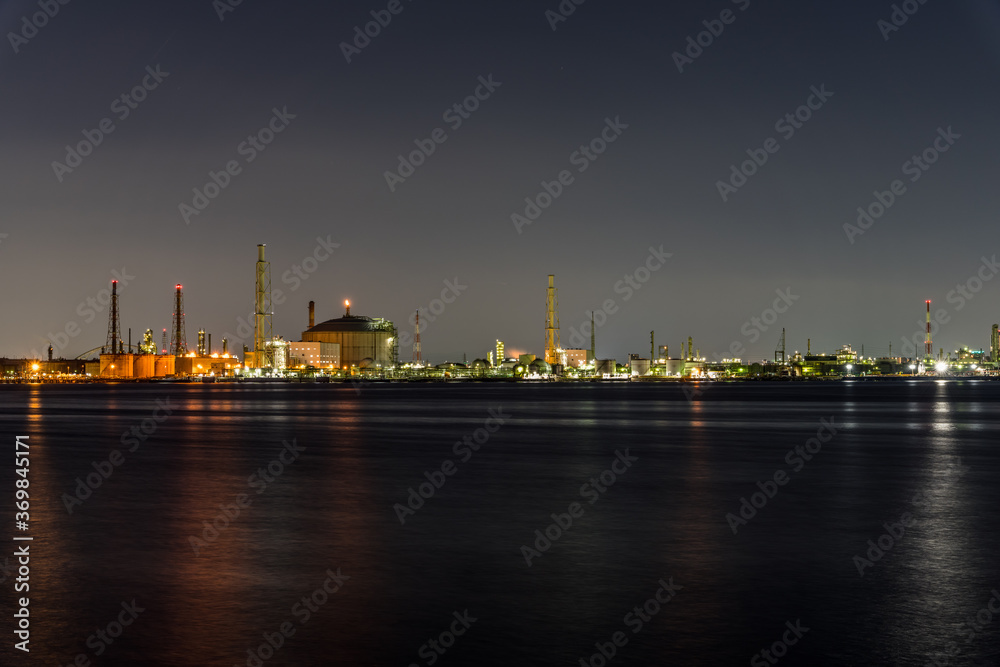 堺泉北臨海工業地帯の夜景　高石市側から