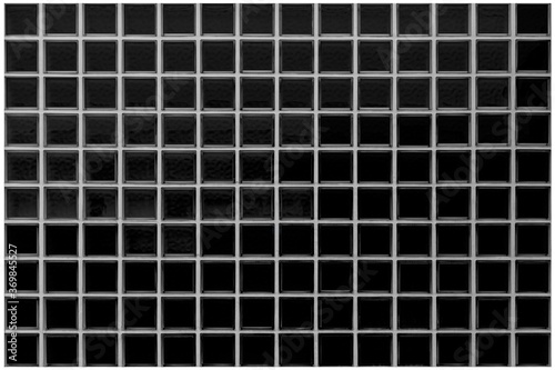 Black glass block wall seamless background and texture