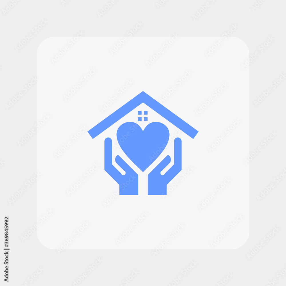 Home heart care concept logo vector designs template