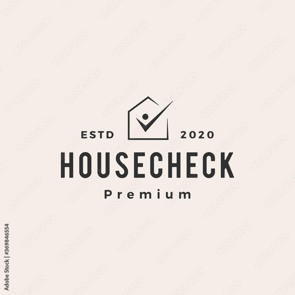 house check human hipster vintage logo vector icon illustration