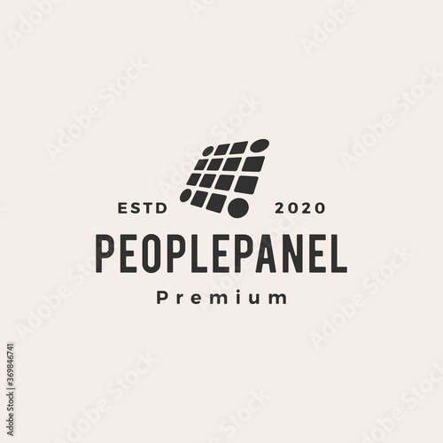 people solar panel hipster vintage logo vector icon illustration