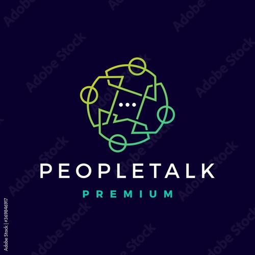 people talk chat bubble logo vector icon illustration