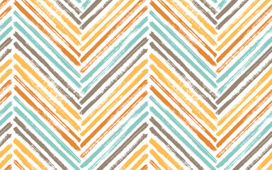 Papier peint photo Chevron patrons Chevron zigzag pinceau noir minimaliste  © SunwArt