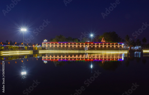 lighting decoration of a temple, long exposure shot