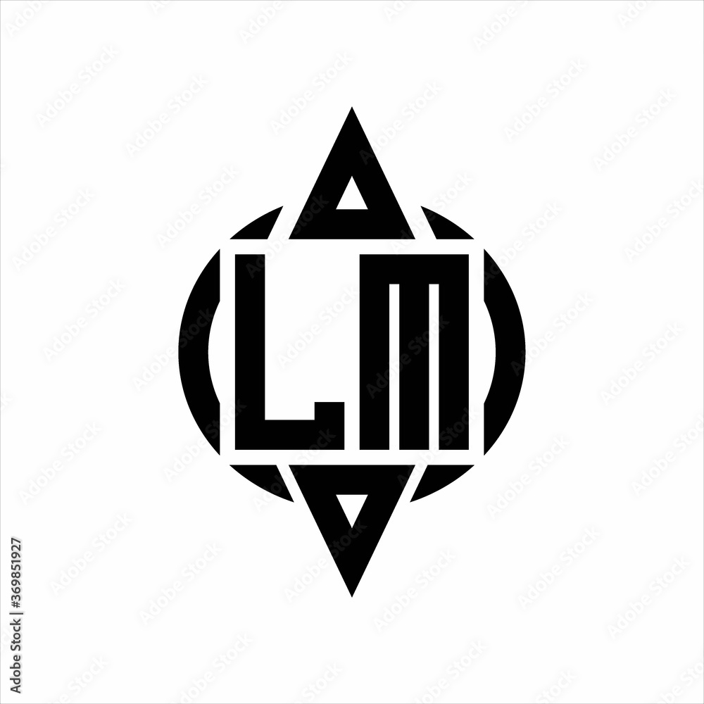 LM Logo with circle rounded combine triangle top and bottom side design template LM Logo with circle rounded combine triangle top and bottom side design template
