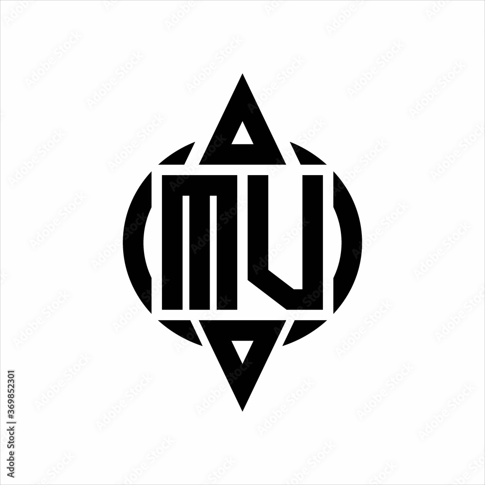 MV Logo with circle rounded combine triangle top and bottom side design template MV Logo with circle rounded combine triangle top and bottom side design template