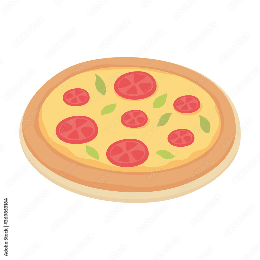 fast food pizza with pepperoni isolated icon design white background fast food pizza with pepperoni isolated icon design white background