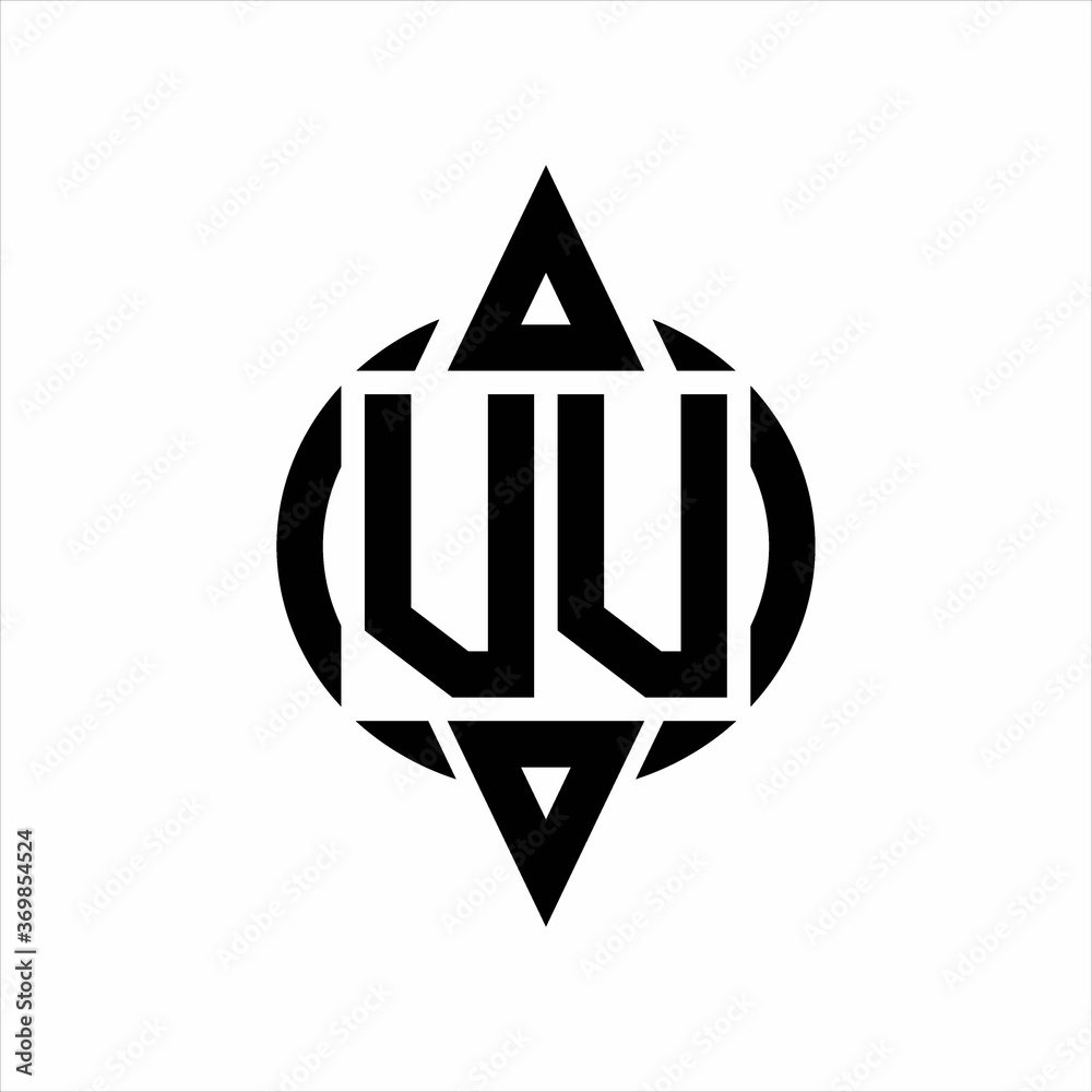 VV Logo with circle rounded combine triangle top and bottom side design template on white background VV Logo with circle rounded combine triangle top and bottom side design template on white background