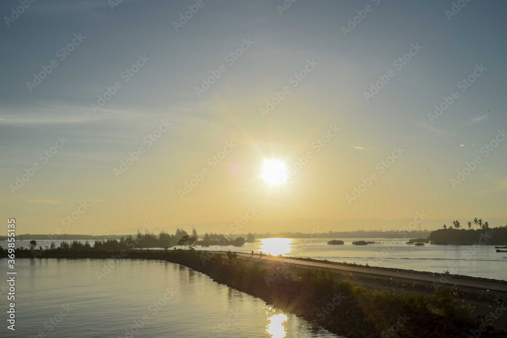 sunrise over the river