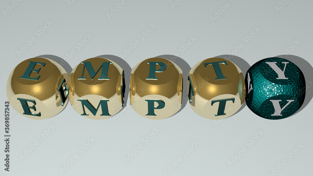 EMPTY combined by dice letters and color crossing for the related meanings of the concept. background and illustration EMPTY combined by dice letters and color crossing for the related meanings of the concept. background and illustration