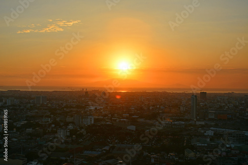 Quezon city overview during afternoon sunset in Quezon City  Philippines