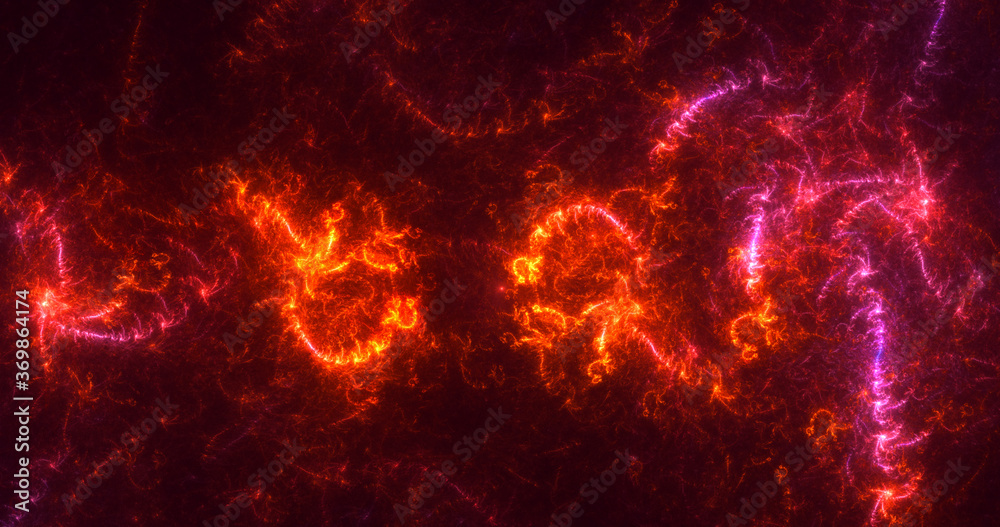 3D rendering abstract red fractal light background 3D rendering abstract red fractal light background